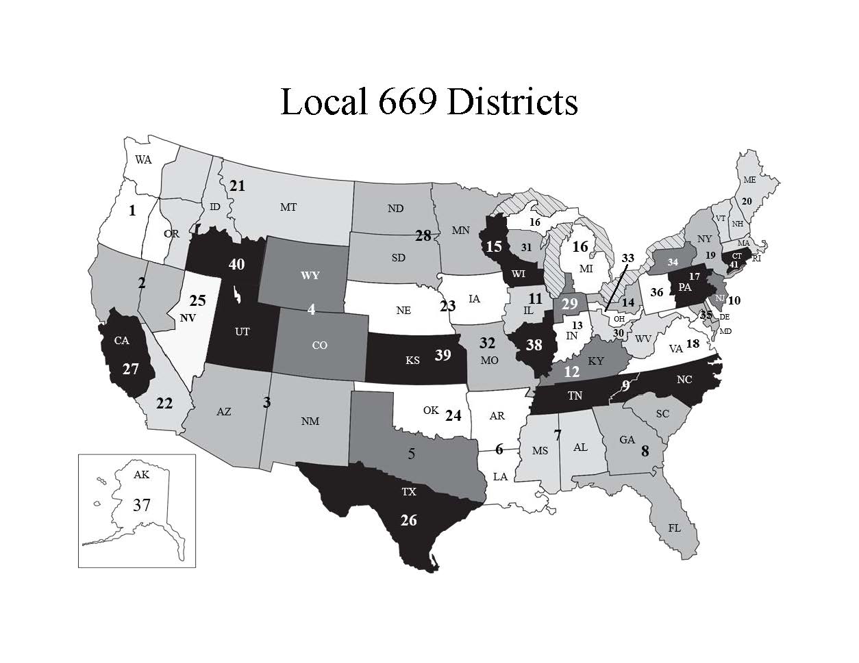 Sprinkler Fitters Local 669 District Map